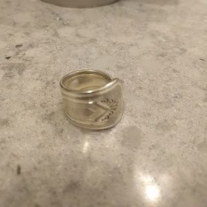 Vintage Handmade silver spoon ring